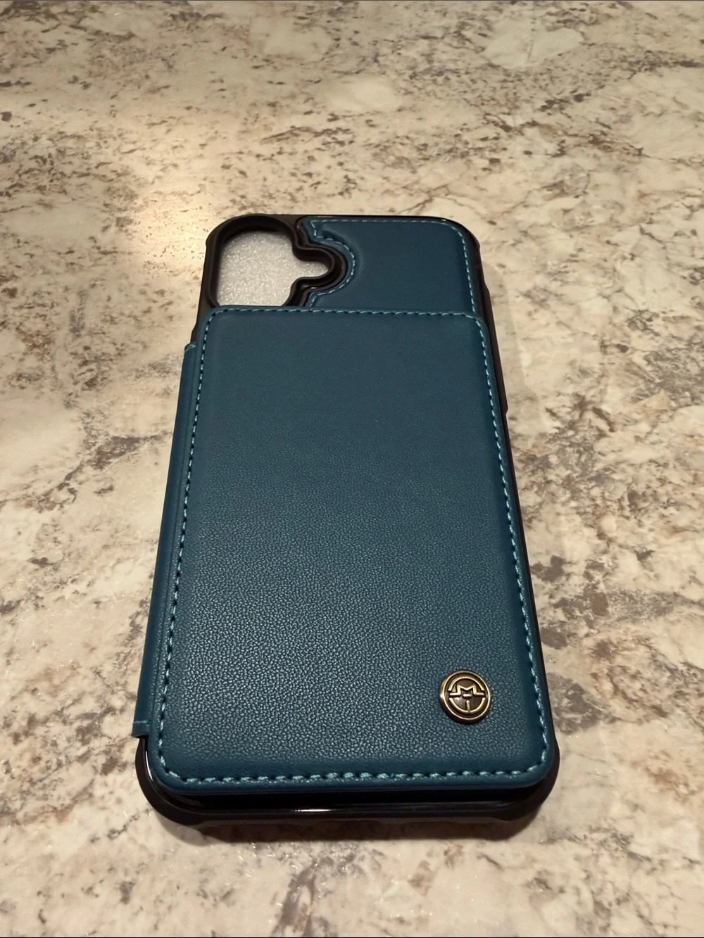 Teal Wallet Folio Phone Case with Card Slots I-Phone 16 Plus